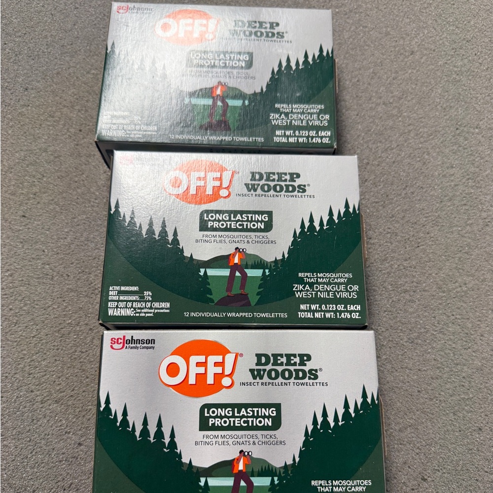 Off! Deep Woods Insect Repellent Towelettes Set of 3
